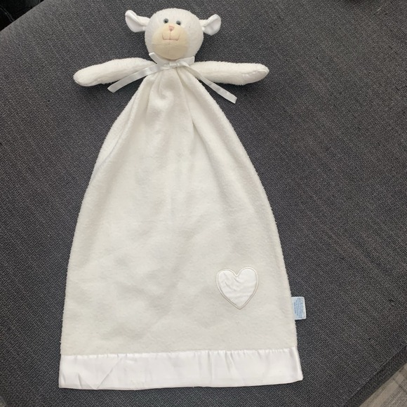 Boyd's Collection Other - Baby Boyds Collection White Lamb Satin Trim & Heart Security‎ Blanket/Lovey
